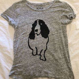 J. Crew linen dog tee